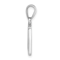 Sterling Silver Rhodium-plated Polished Enameled Dive Flag Pendant LP-032