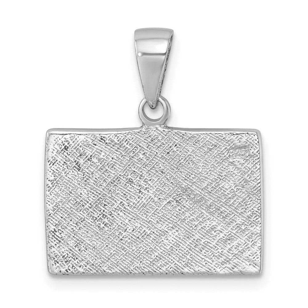 Sterling Silver Rhodium-plated Polished Enameled Dive Flag Pendant LP-032