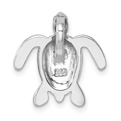 Sterling Silver Rhodium-plated Enameled Turtle Chain Slide LP-180