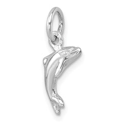 Sterling Silver Rhodium-plated Polished Dolphin Pendant LP-299
