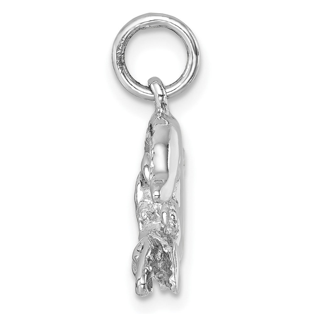 Sterling Silver Rhodium-plated Polished Curled Gator Pendant LP-313