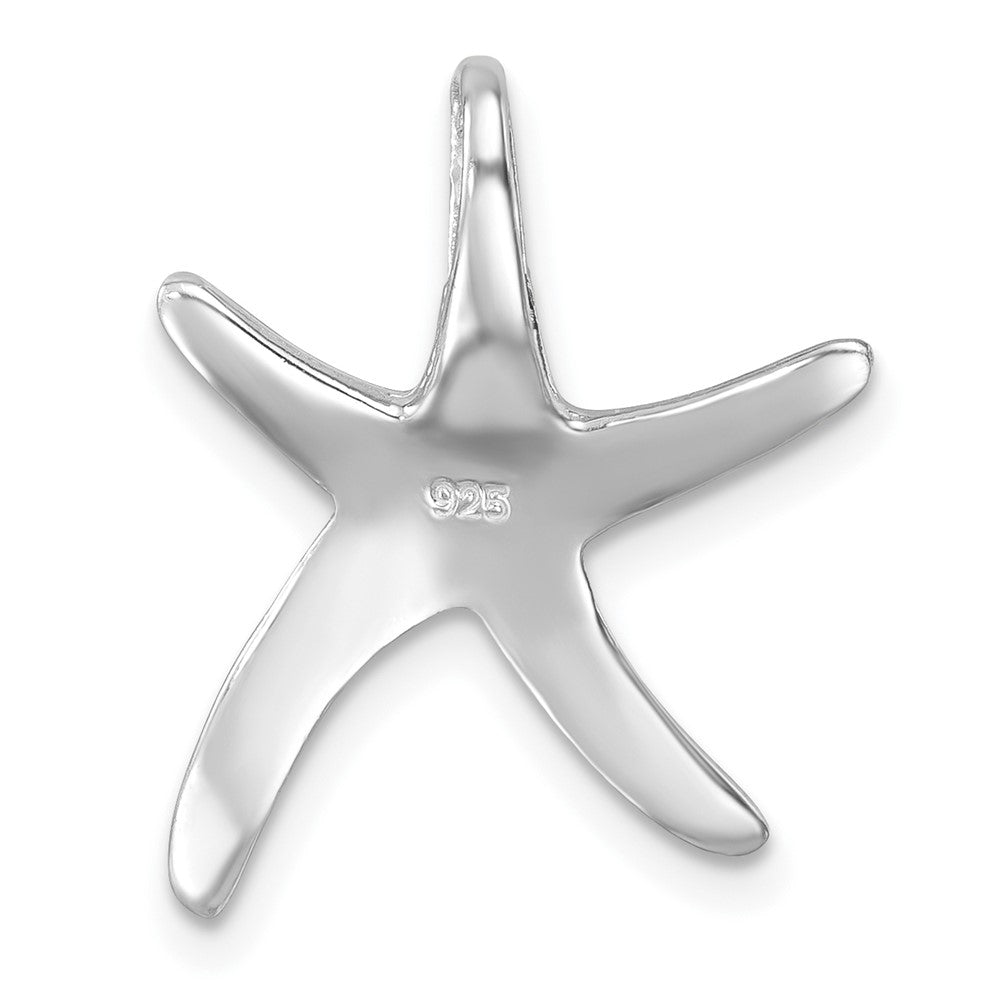 Sterling Silver Rhodium-plated Polished Sea Star Chain Slide LP-371