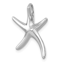 Sterling Silver Rhodium-plated Polished Sea Star Chain Slide LP-371