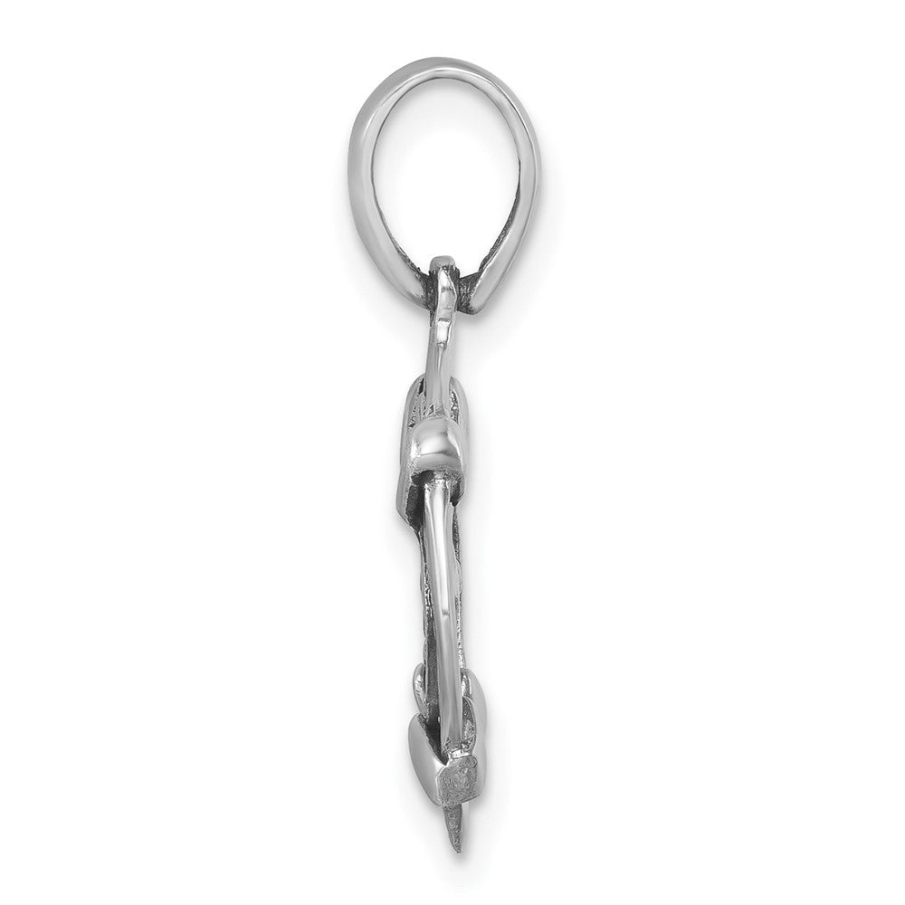 Sterling Silver Rhodium-plated Polished and Antiqued Medieval Coin Pendant LP-412