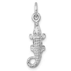 Sterling Silver Rhodium-plated Polished Small Gator Pendant LP-423