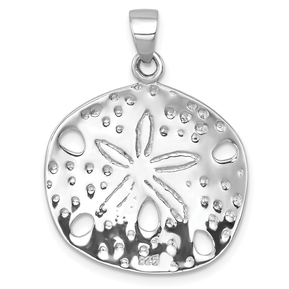 Sterling Silver Rhodium-plated Polished Sand Dollar Pendant LP-443