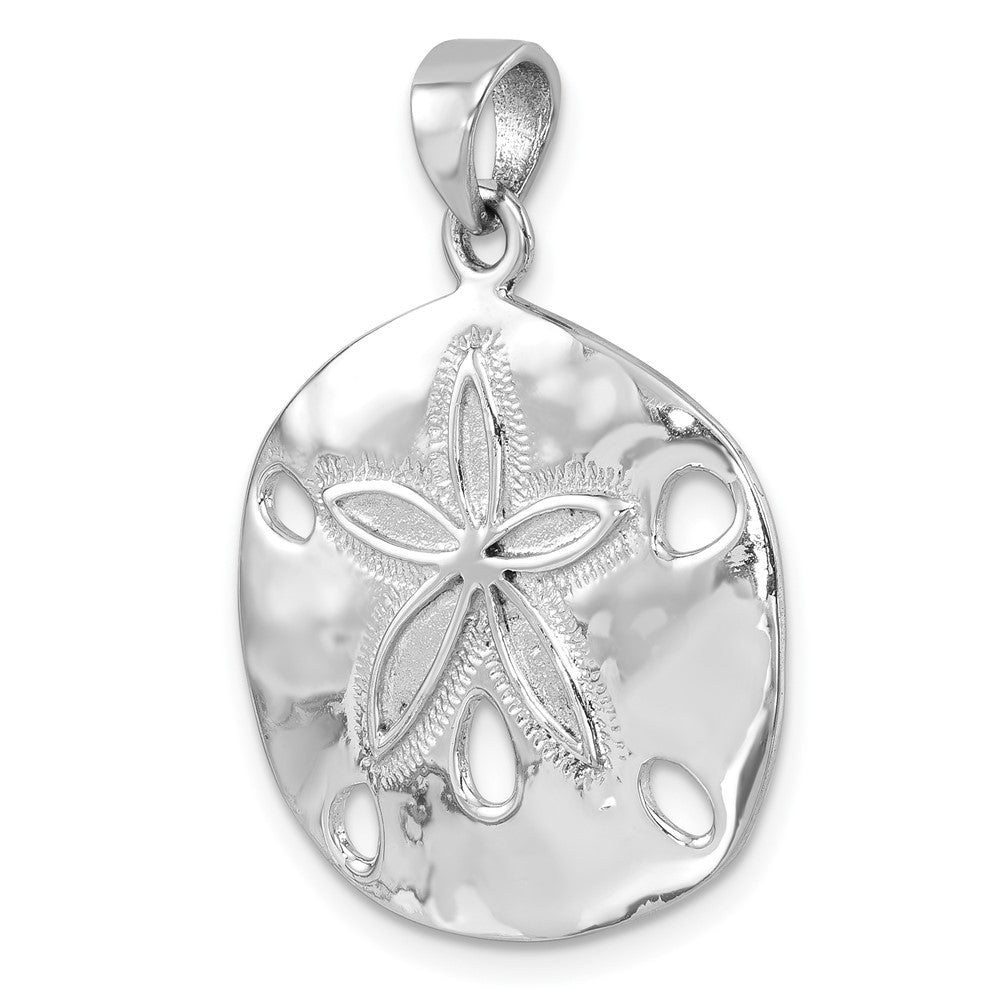 Sterling Silver Rhodium-plated Polished Sand Dollar Pendant LP-443