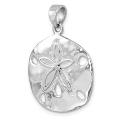 Sterling Silver Rhodium-plated Polished Sand Dollar Pendant LP-443