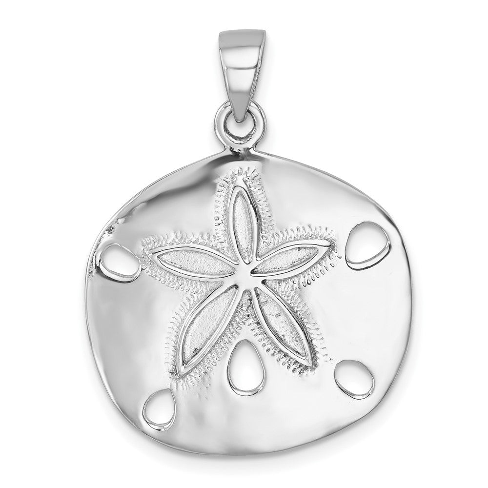 Sterling Silver Rhodium-plated Polished Sand Dollar Pendant LP-443