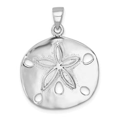 Sterling Silver Rhodium-plated Polished Sand Dollar Pendant LP-443