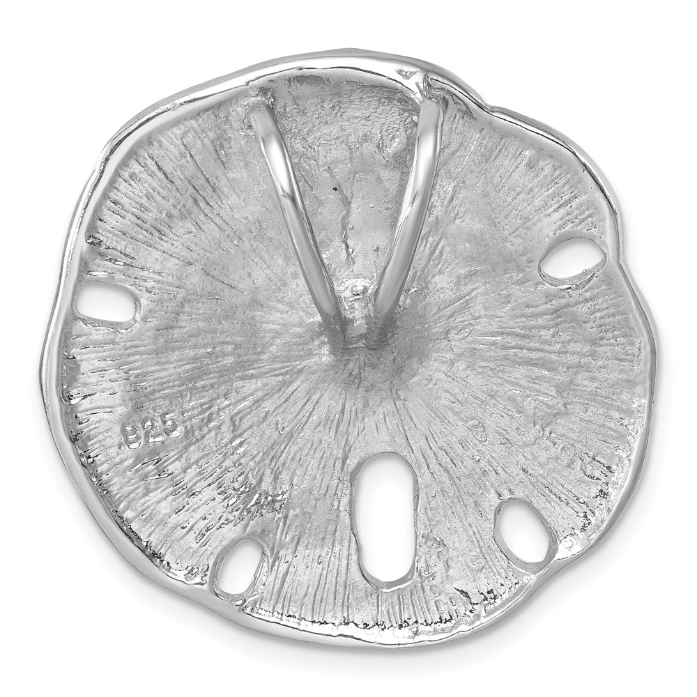 Sterling Silver Rhodium-plated Polished and Textured Sand Dollar Pendant LP-656