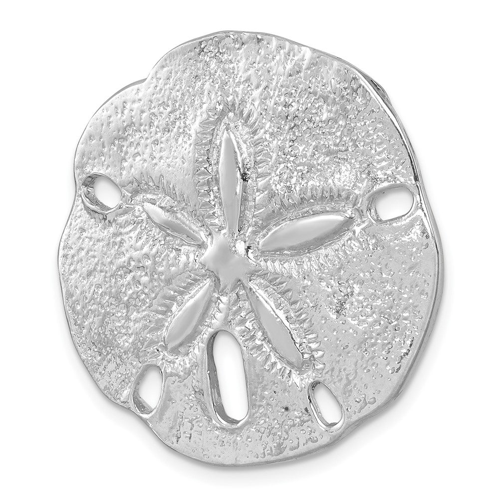 Sterling Silver Rhodium-plated Polished and Textured Sand Dollar Pendant LP-656