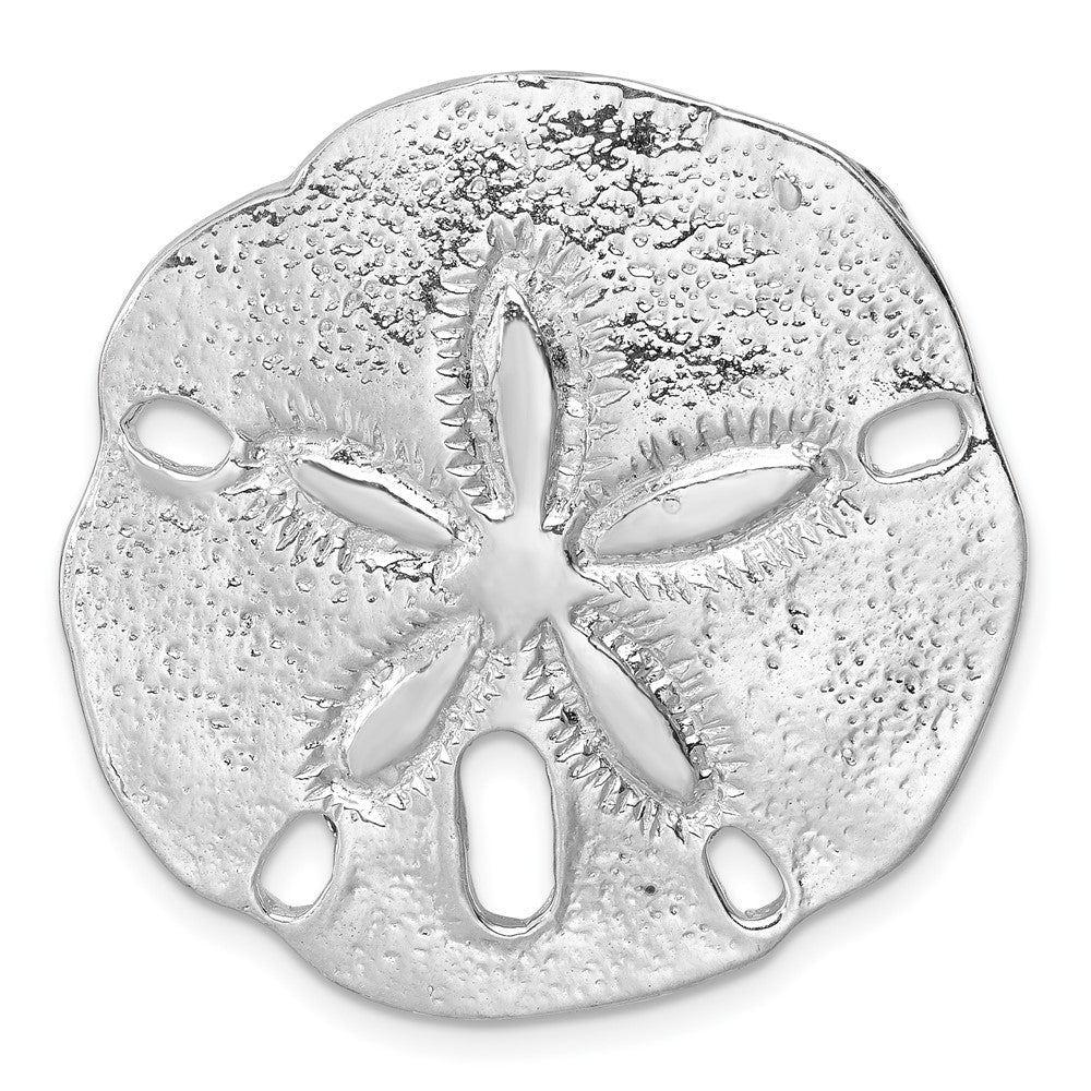 Sterling Silver Rhodium-plated Polished and Textured Sand Dollar Pendant LP-656