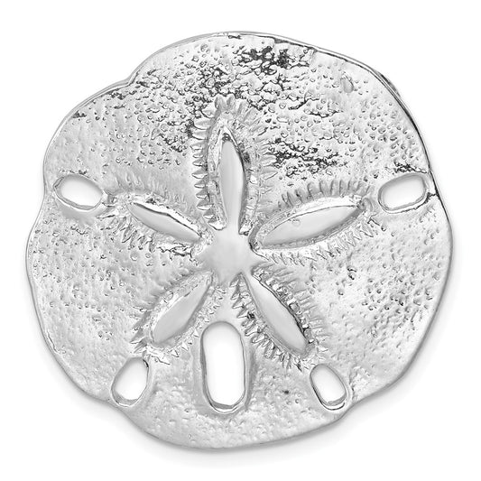 Sterling Silver Rhodium-plated Polished and Textured Sand Dollar Pendant LP-656