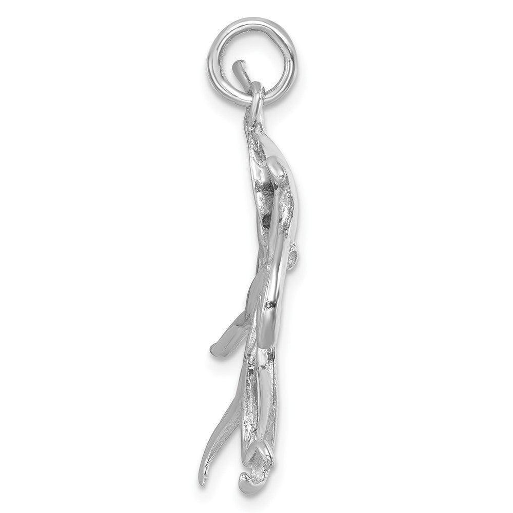 Sterling Silver Rhodium-plated Polished Octopus Pendant LP-723