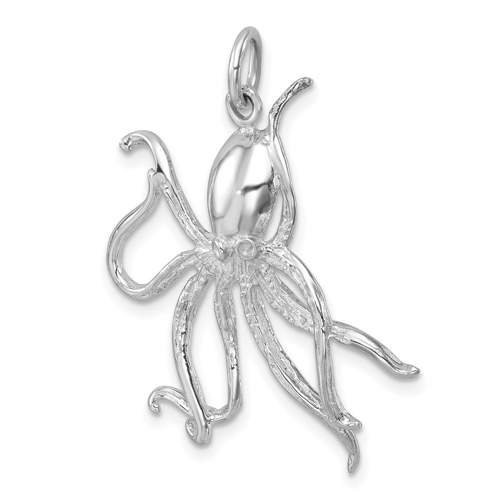 Sterling Silver Rhodium-plated Polished Octopus Pendant LP-723