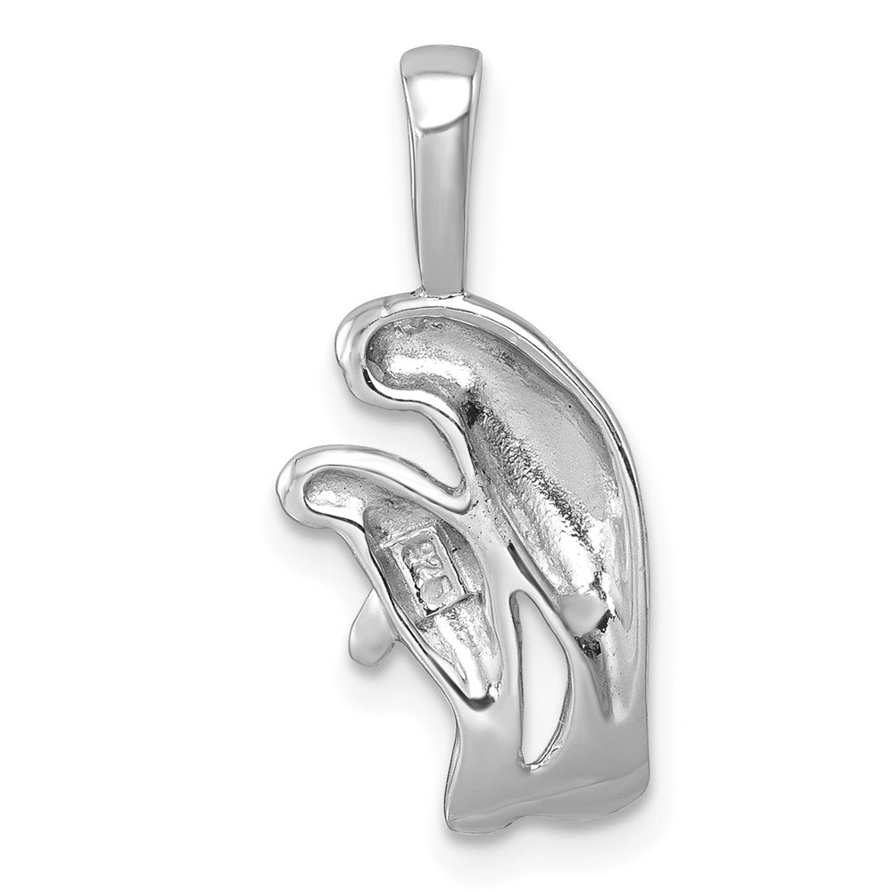 Sterling Silver Rhodium-plated Polished Manatee And Baby Pendant LP-9622
