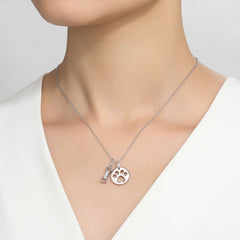 LAFONN Paw Print Dog Bone Necklace LV002CLP20