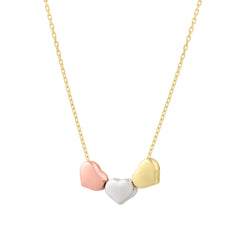 Tri-color Gold Diamond Cut/ Textured Necklace