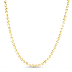 Yellow Gold Diamond Cut/ Textured Moon Necklace