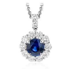 Tempera Sapphire Pendant Necklace in 18k Gold with Diamonds MP2047 WHITE 18K SEMI