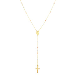 Tri-color Gold Polished Religious Fashion Necklace