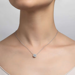 LAFONN 1.23 CTW Halo Necklace N0038CLP18