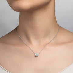 LAFONN 1.23 CTW Halo Necklace N0038CLP18