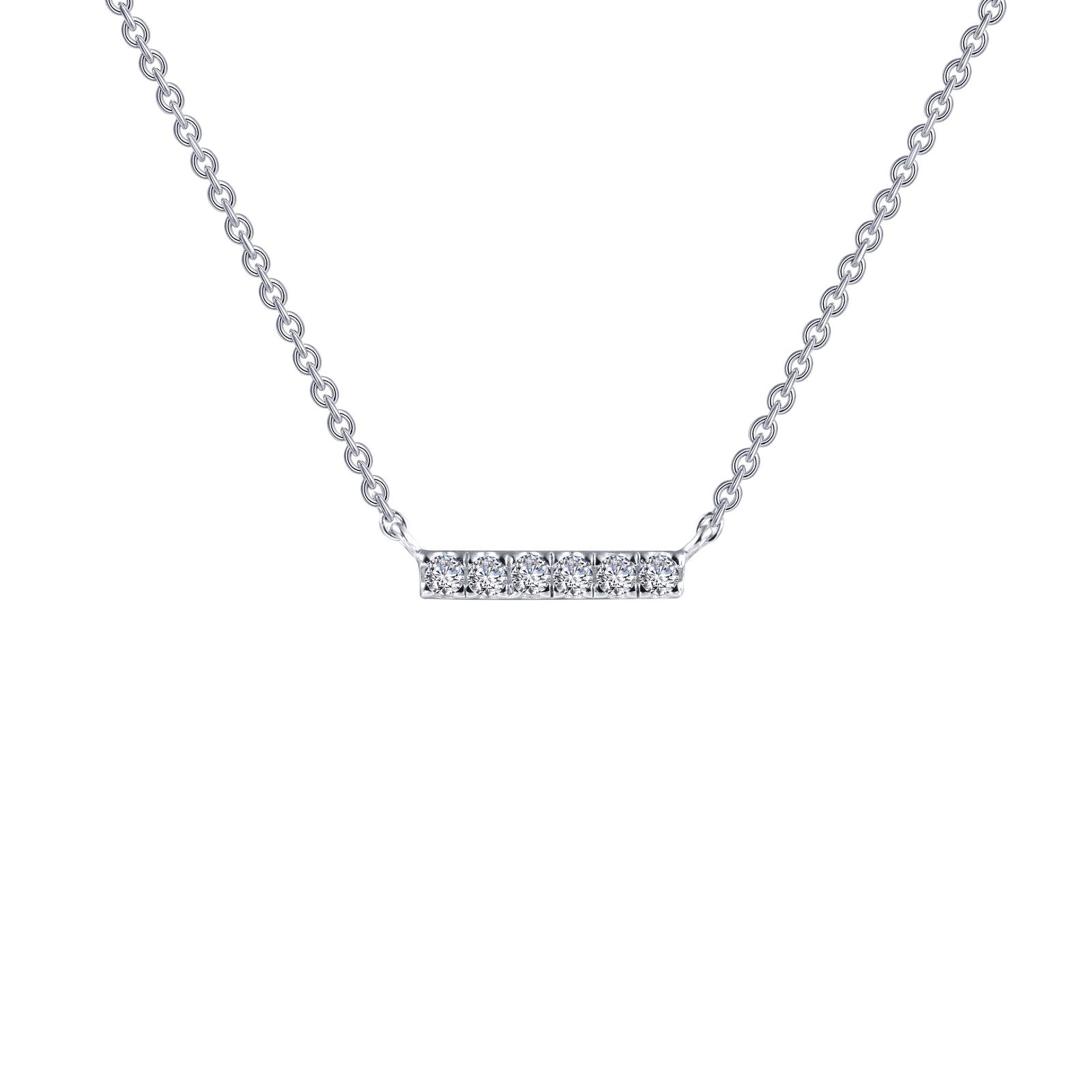LAFONN 0.09 CTW Dainty Bar Necklace N0096CLP18