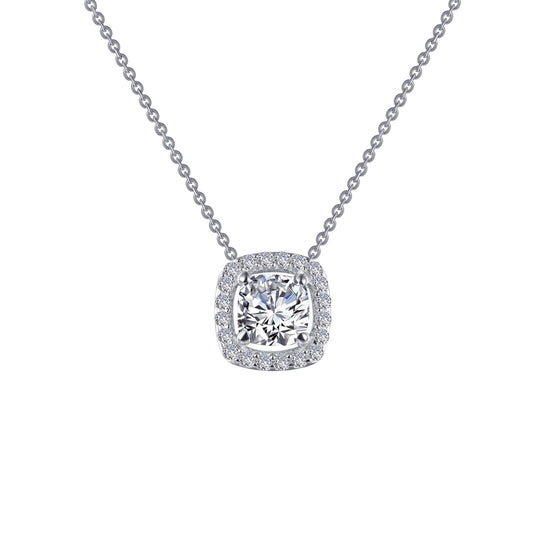 LAFONN Cushion-Cut Halo Necklace N0100CLP18