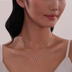 LAFONN Cushion-Cut Halo Necklace N0100CLP18