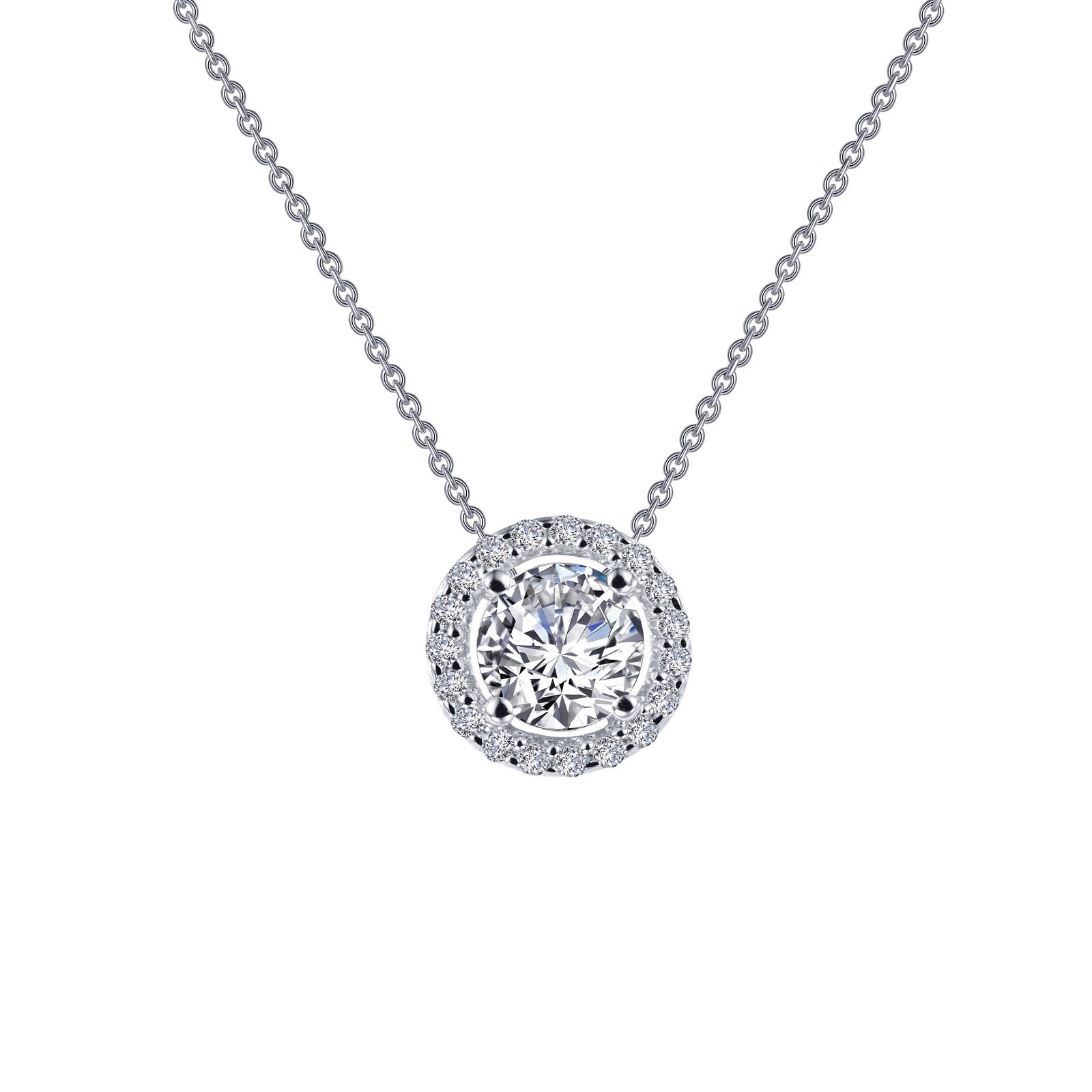 LAFONN 0.62 CTW Round Halo Necklace N0104CLP18