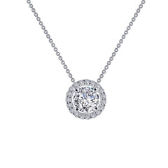 LAFONN 0.62 CTW Round Halo Necklace N0104CLP18