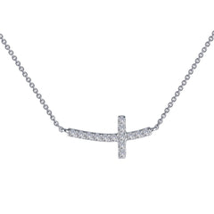 LAFONN Sideways Curved Cross Necklace N0140CLP18