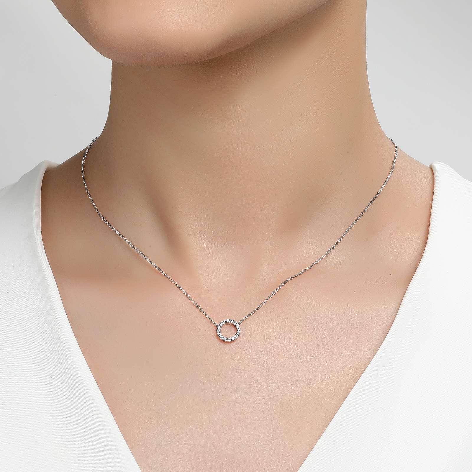 LAFONN 0.41 CTW Open Circle Necklace N0186CLP20