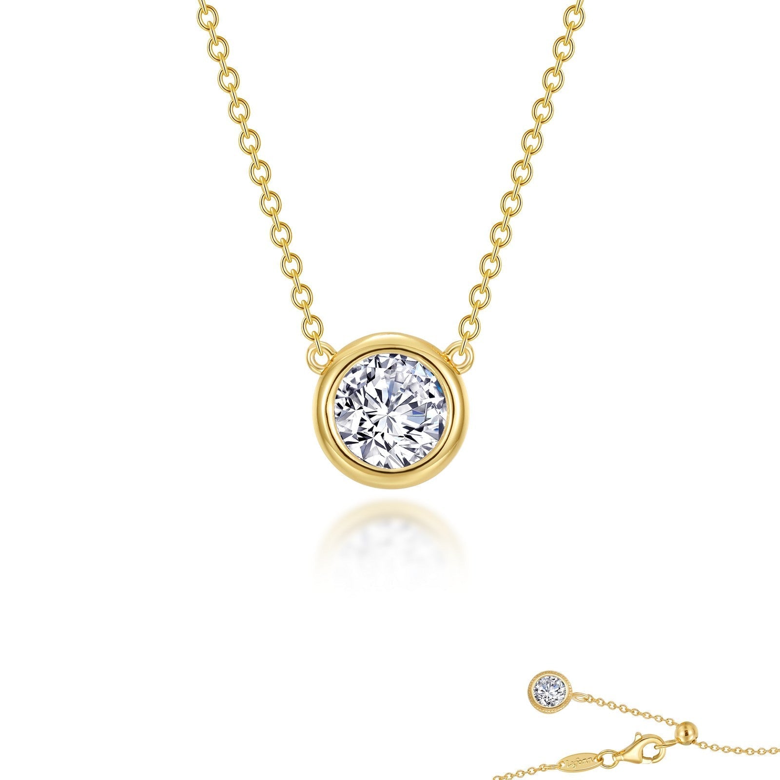 LAFONN 1.25 CTW Bezel-set Solitaire Necklace N0295CLP16