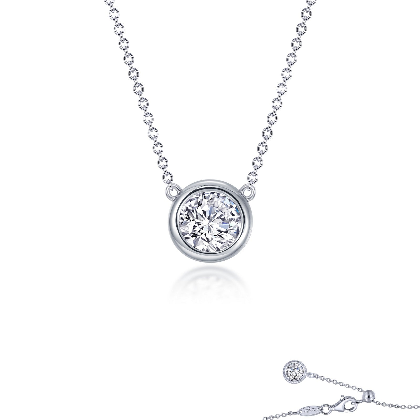 LAFONN 1.25 CTW Bezel-set Solitaire Necklace N0295CLP16