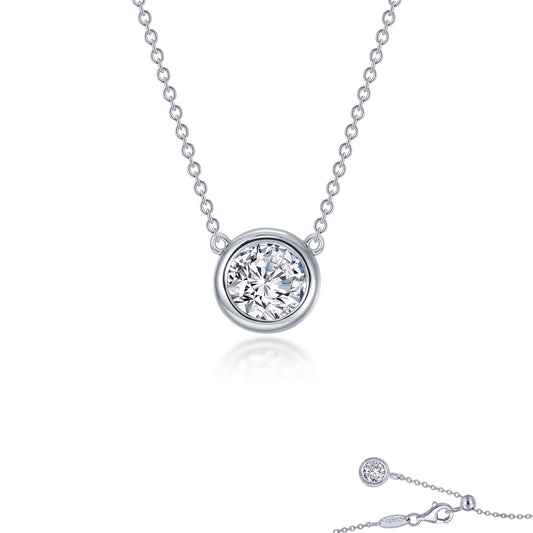 LAFONN 1.25 CTW Bezel-set Solitaire Necklace N0295CLP16