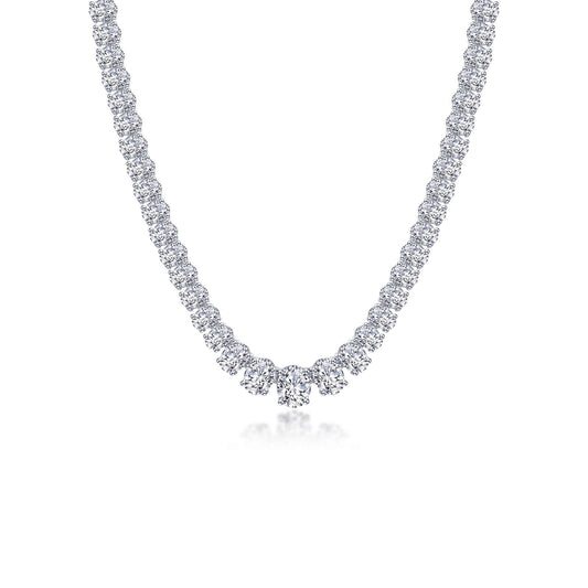 LAFONN 59 CTW Graduated Tennis Necklace N0316CLP16