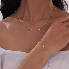 LAFONN 0.6 CTW Adjustable Station Necklace N0321CLP18