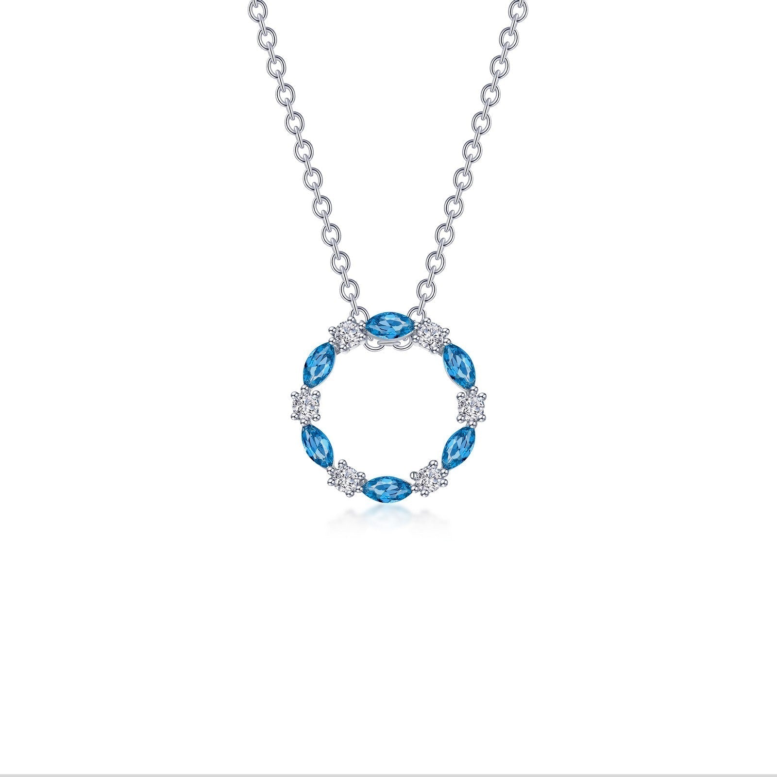 LAFONN Fancy Lab-Grown Sapphire Open Circle Necklace SYN018SP20
