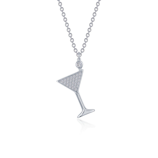 LAFONN Pave Martini Glass Necklace N0332CLP20