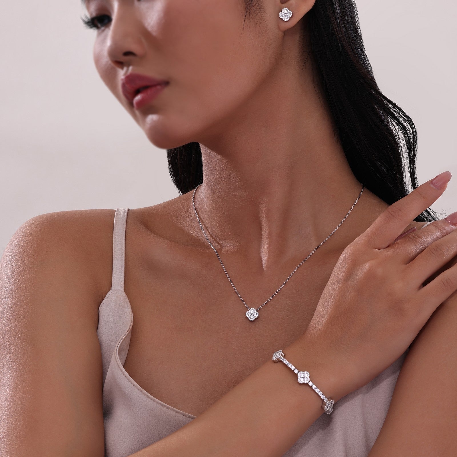 LAFONN 0.65 CTW Halo Necklace N0335CLP20