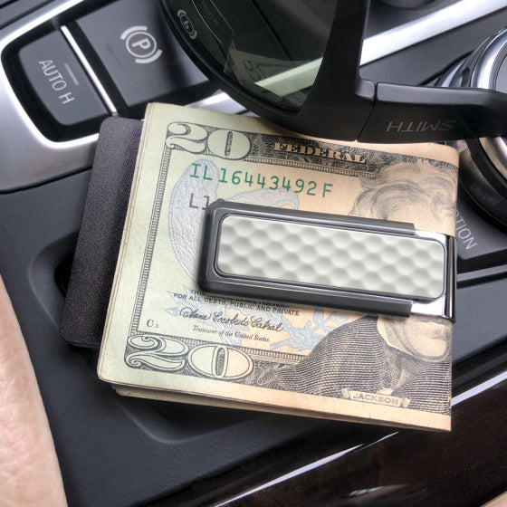 MClip Natural Anodized White Golf Ball Money Clip GO-NMA-WHGB