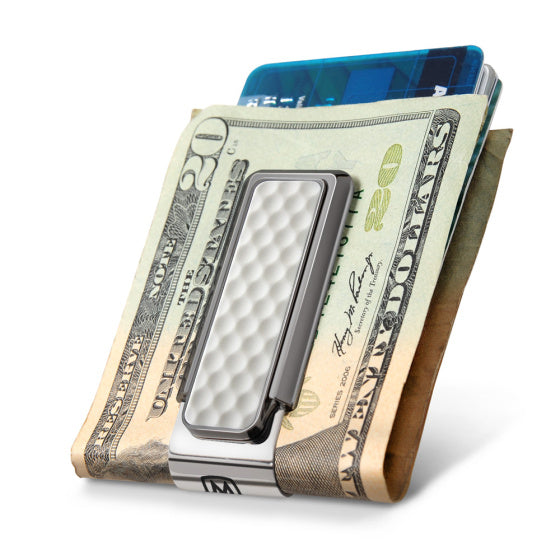 MClip Natural Anodized White Golf Ball Money Clip GO-NMA-WHGB