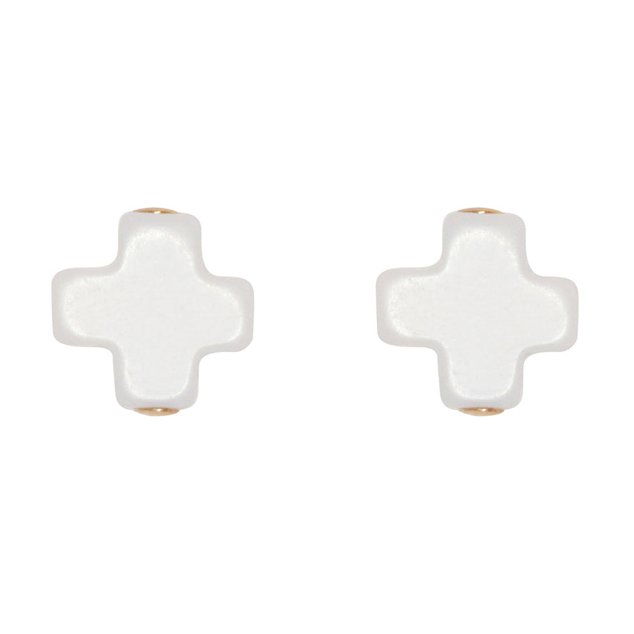 Enewton Signature Cross Stud - Off-White ESCSOW