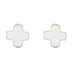 Enewton Signature Cross Stud - Off-White ESCSOW