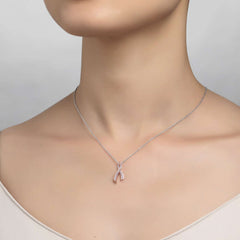 LAFONN Pink Ribbon Pendant Necklace P0172CPP18