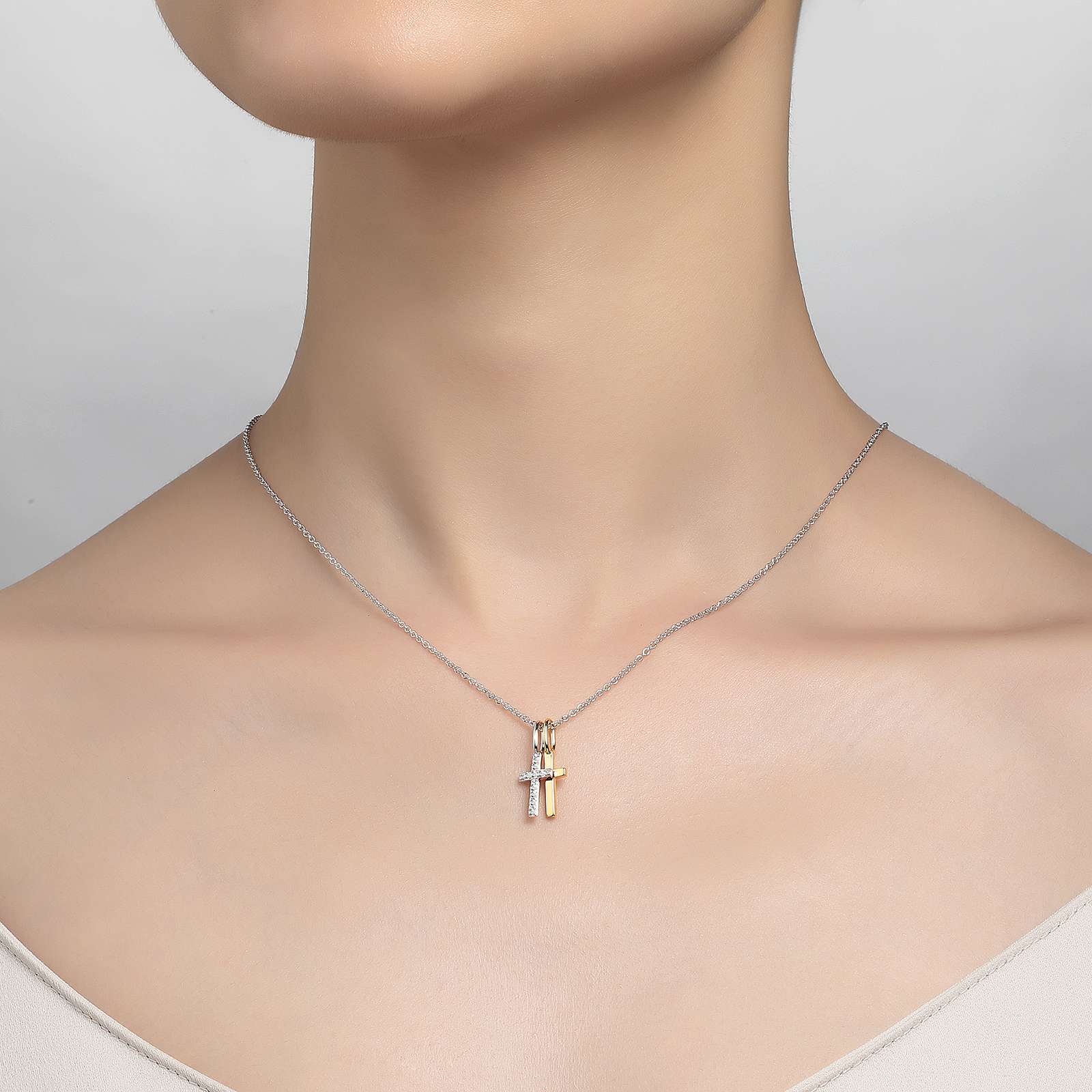 LAFONN Cross Shadow Charm Pendant Necklace P0217CLT20