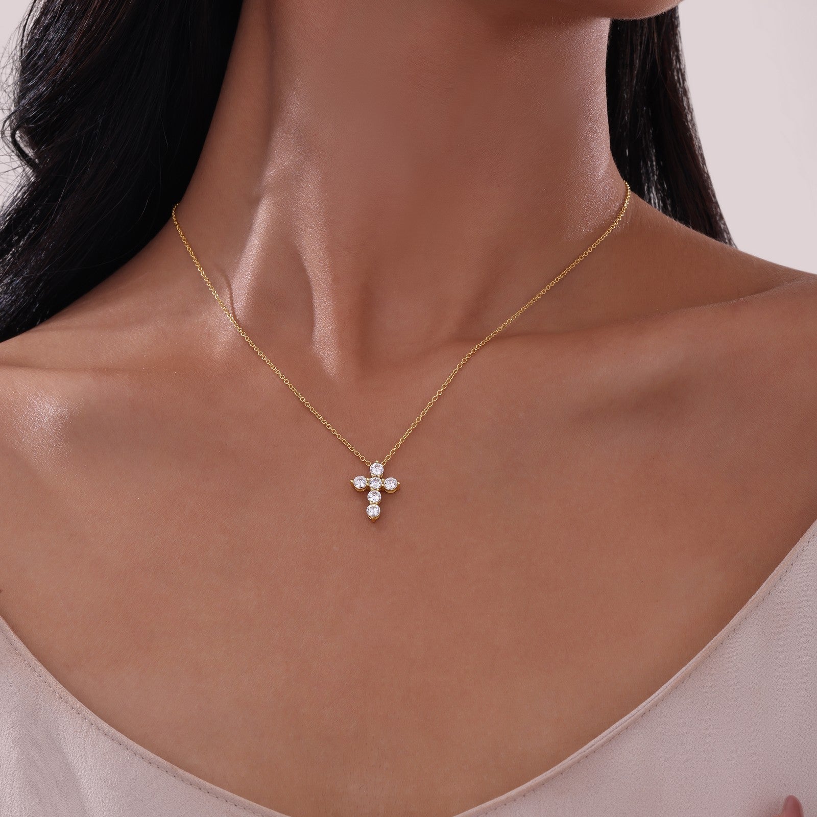 LAFONN 1.02 CTW Cross Pendant Necklace P0224CLG20
